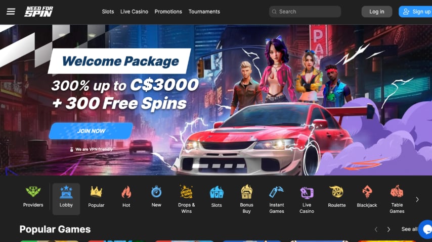 New Online Casino main page 